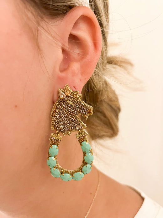 Derby Lucky Filly Beaded Earrings