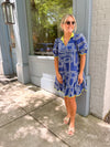 Geometric Navy Dress