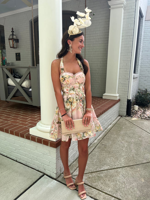 Floral Halter Mini Dress