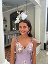 Lavender Satin Mini Flare Dress