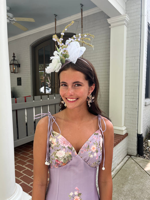 Lavender Satin Mini Flare Dress