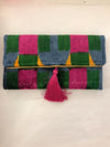 Silk Velvet Ikat Clutch