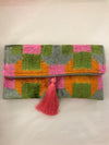 Silk Velvet Ikat Clutch