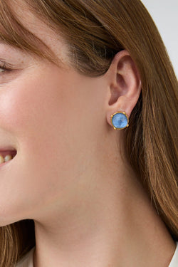 Julie Vos, Honey Stud -  Iridescent Chalcedony Blue