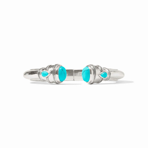 Julie Vos, Cannes Demi Cuff - Turquoise Blue - Silver