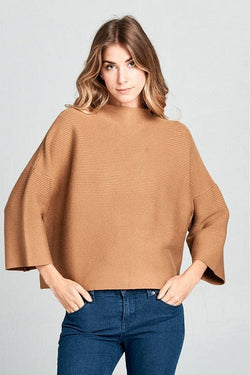 Ribbed Mock Neck Sweater
