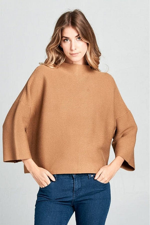 Ribbed Mock Neck Sweater