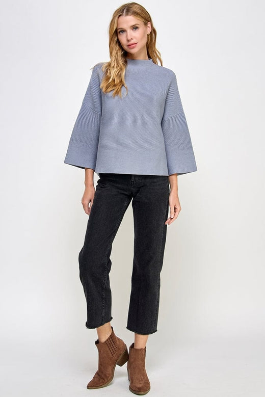 Ribbed Mock Neck Sweater