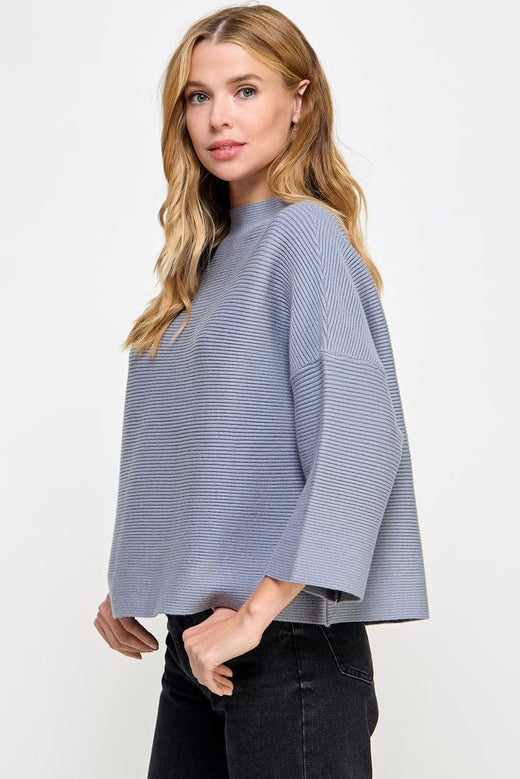 Ribbed Mock Neck Sweater