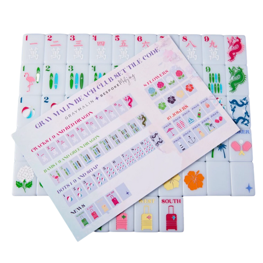 Gray Malin Beach Club Mahjong Tiles - Ocean Blue