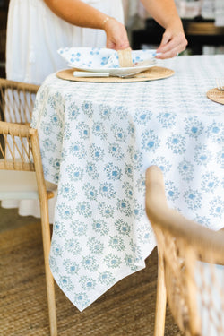 Block Print Tablecloth - 60 x 60