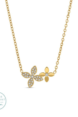 Pave Flower Necklace