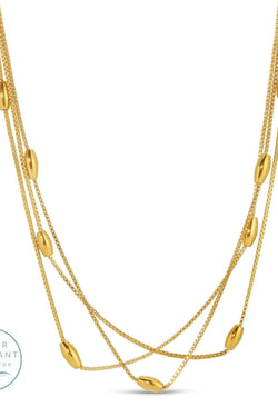 Triple Layer With Oval Necklace