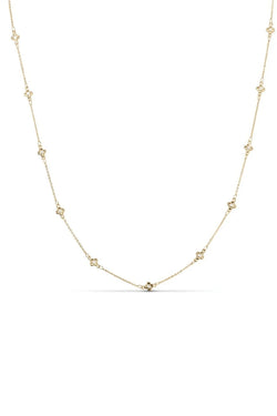 Delicate CZ Accented quatrefoil Accented Necklace