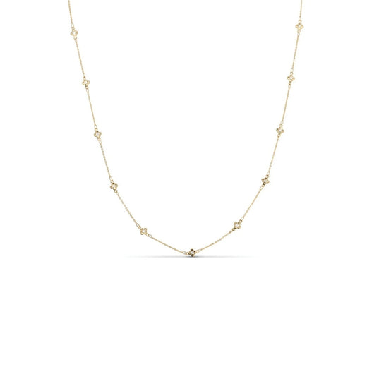 Delicate CZ Accented quatrefoil Accented Necklace