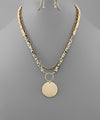 Disk & Stone Beaded Necklace