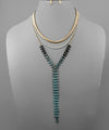 3 Layer Long Geometric Chain Necklace