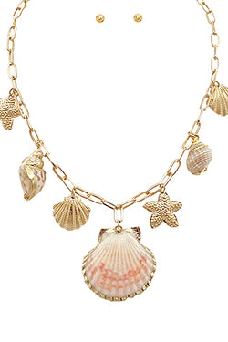 Starfish & Shell Charm Necklace