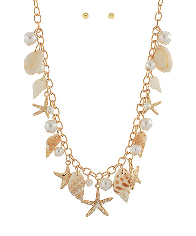 Shell & Sea Life Multi Charm Necklace