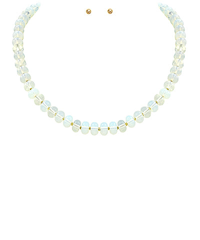 Rondelle Stone Necklace Set