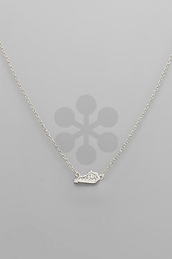 Paved CZ State Map Necklace