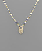 Padlock Initial Necklace