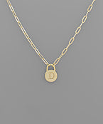 Padlock Initial Necklace