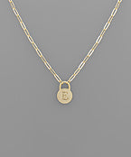 Padlock Initial Necklace