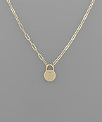 Padlock Initial Necklace