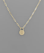 Padlock Initial Necklace