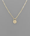 Padlock Initial Necklace