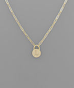 Padlock Initial Necklace