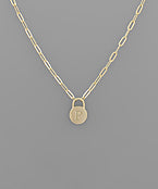 Padlock Initial Necklace