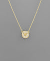 Gold Pave Circle Initial Necklace