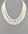 3 Row Wooden Bead necklace