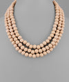 3 Row Wooden Bead necklace