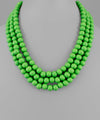 3 Row Wooden Bead necklace