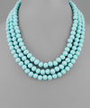 3 Row Wooden Bead necklace
