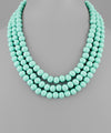 3 Row Wooden Bead necklace