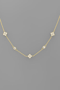 Multi Shape Crystal Linked Necklace