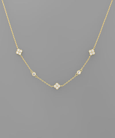 Multi Shape Crystal Linked Necklace