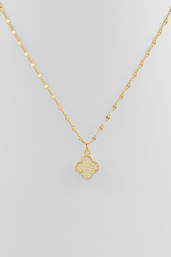 Pave Clover Pendant Necklace