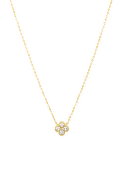 Pave Crystal Clover Pendant Necklace