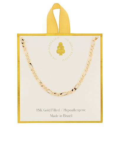 Necklace - 16” 18k GF Figaro Chain