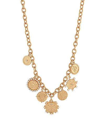 Coin Multi Charm Necklace