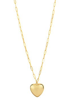 Bold Heart & Chain Long Necklace