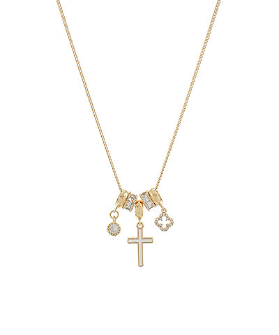 Cross and Multi Charm Necklace