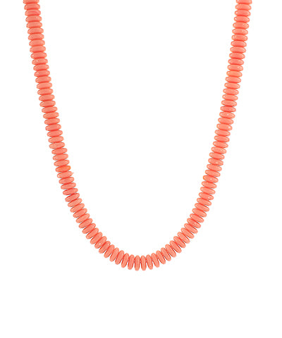 Wide Disk Marble Bead Necklace