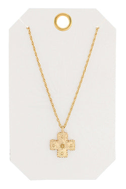 Textured Cross Necklace