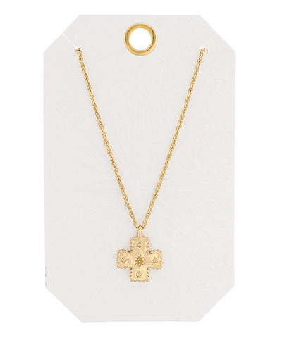 Textured Cross Necklace